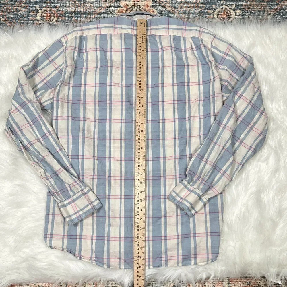 J Crew Mens Shirt XL Slim Fit Plaid Long Sleeve